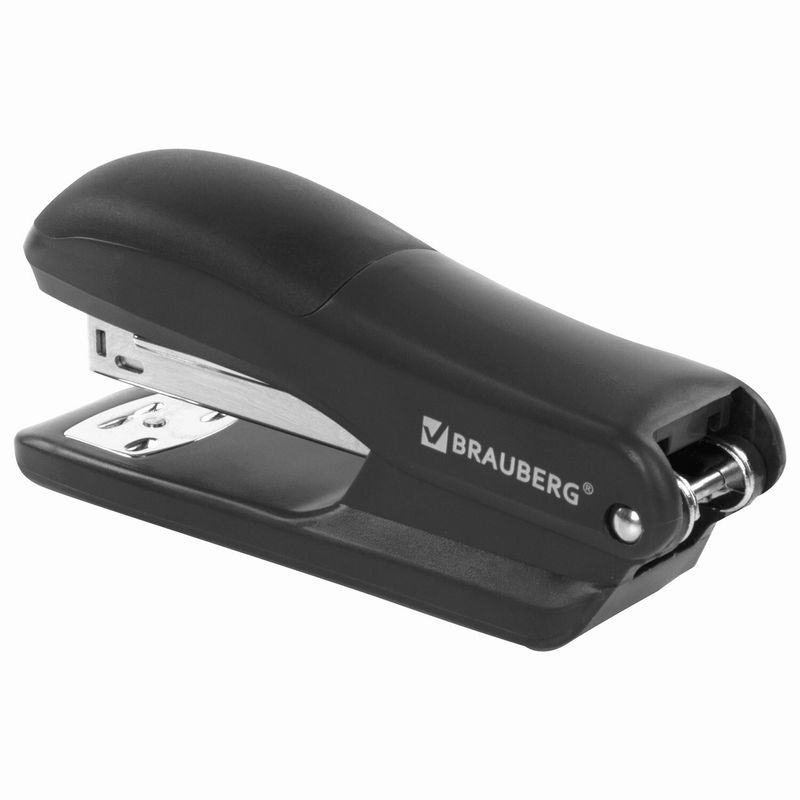 Степлер №24/6, 26/6 BRAUBERG "SX-39", до 25 листов, черный