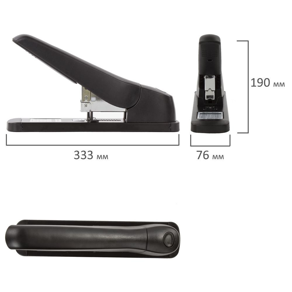 Степлер МОЩНЫЙ №24/6-23/13 BRAUBERG "Heavy duty MX", до 80 листов, черный