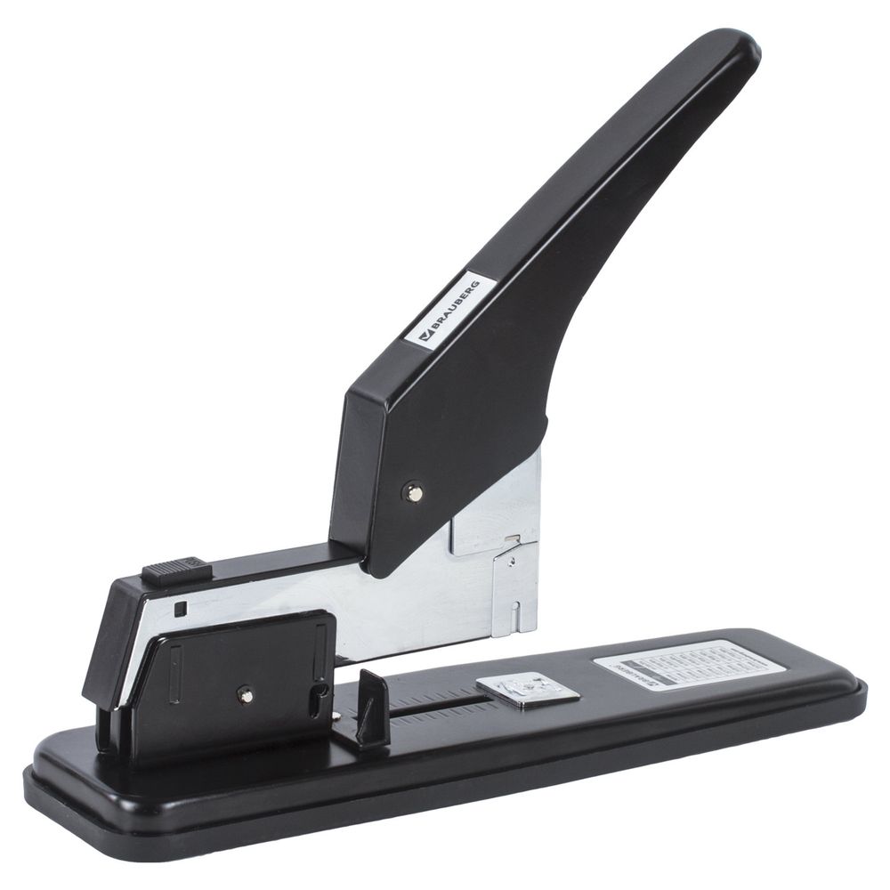 Степлер МОЩНЫЙ №24/6-23/24 металлический BRAUBERG "Heavy duty", до 200 листов, черный