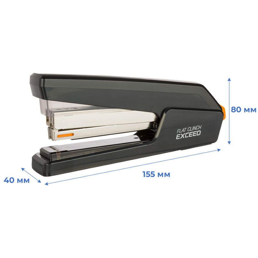 Степлер Deli Effortless E0433S (N24/6-26/6) до30л, энергосберегающий, +1000скоб,плст,черн