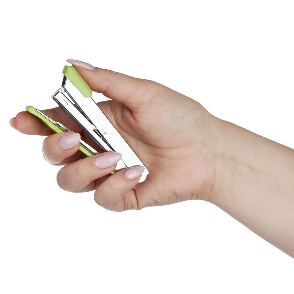 Степлер Deli Essential N10 до 15 листов, антистеплер, полипропил.уп., ассорти