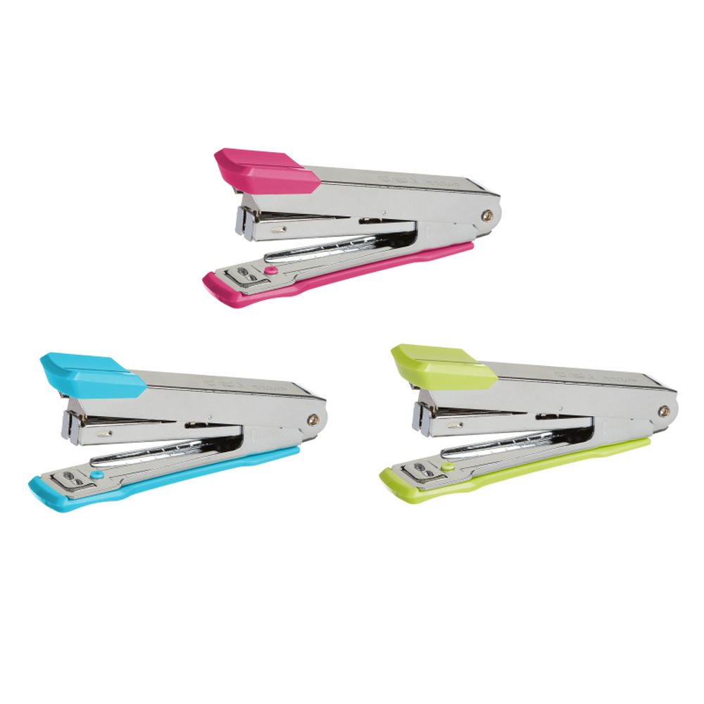 Степлер Deli Essential N10 до 15 листов, антистеплер, полипропил.уп., ассорти