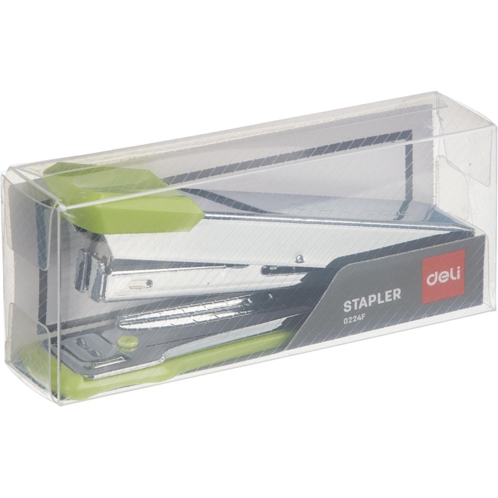 Степлер Deli Essential N10 до 15 листов, антистеплер, полипропил.уп., ассорти