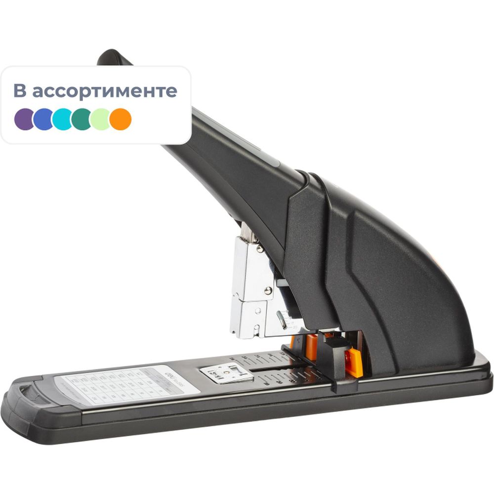 Степлер мощный Deli E0385 (N23/6-23/23) до 210л,энергосберегающий, плас/мет,ассор