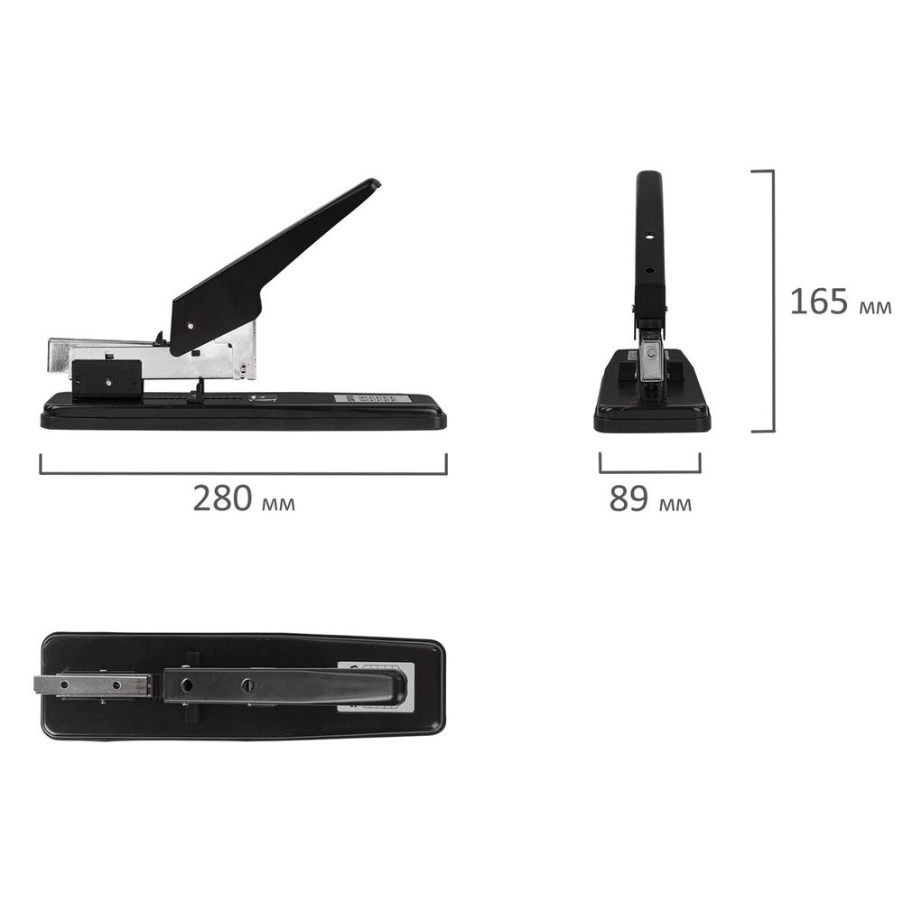 Степлер МОЩНЫЙ №24/6-23/13 металлический STAFF "Manager", до 70 листов, черный