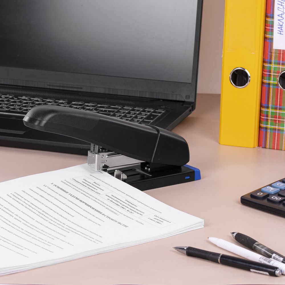 Степлер МОЩНЫЙ до 100 листов BRAUBERG "Heavy Duty Extra", скобы № 24/6-23/13