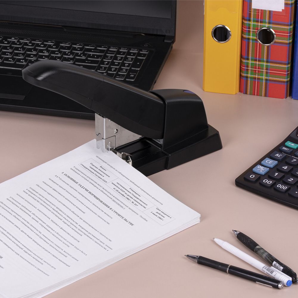 Степлер МОЩНЫЙ до 140 листов BRAUBERG "Heavy Duty Extra", скобы № 24/6-23/17