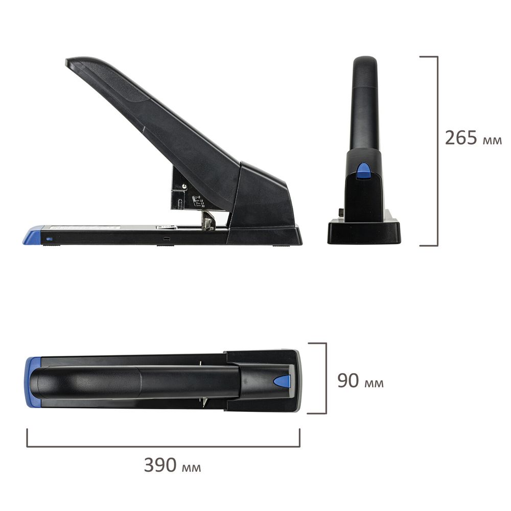 Степлер МОЩНЫЙ до 210 листов BRAUBERG "Heavy Duty Extra", скобы № 24/6-23/24