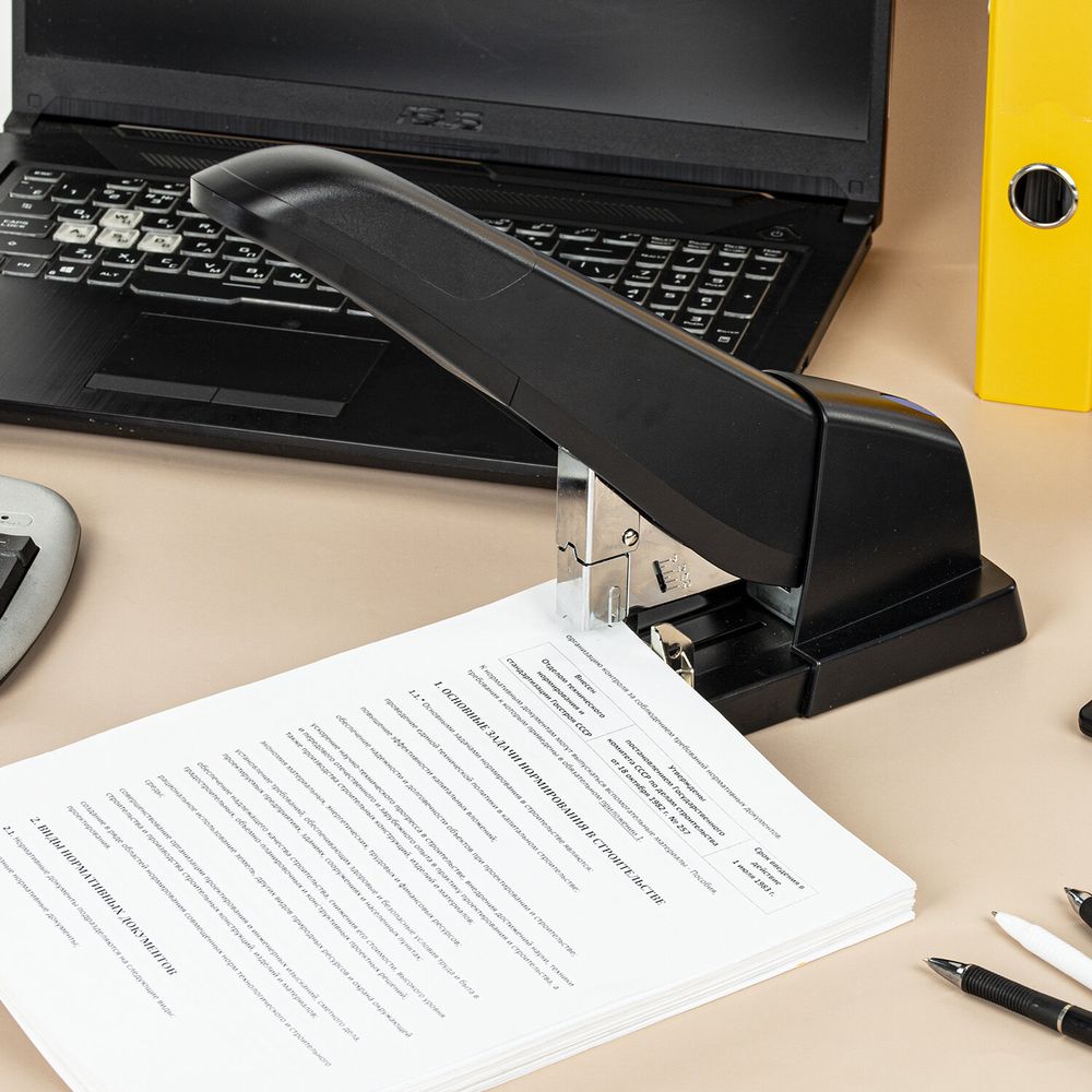 Степлер МОЩНЫЙ до 210 листов BRAUBERG "Heavy Duty Extra", скобы № 24/6-23/24