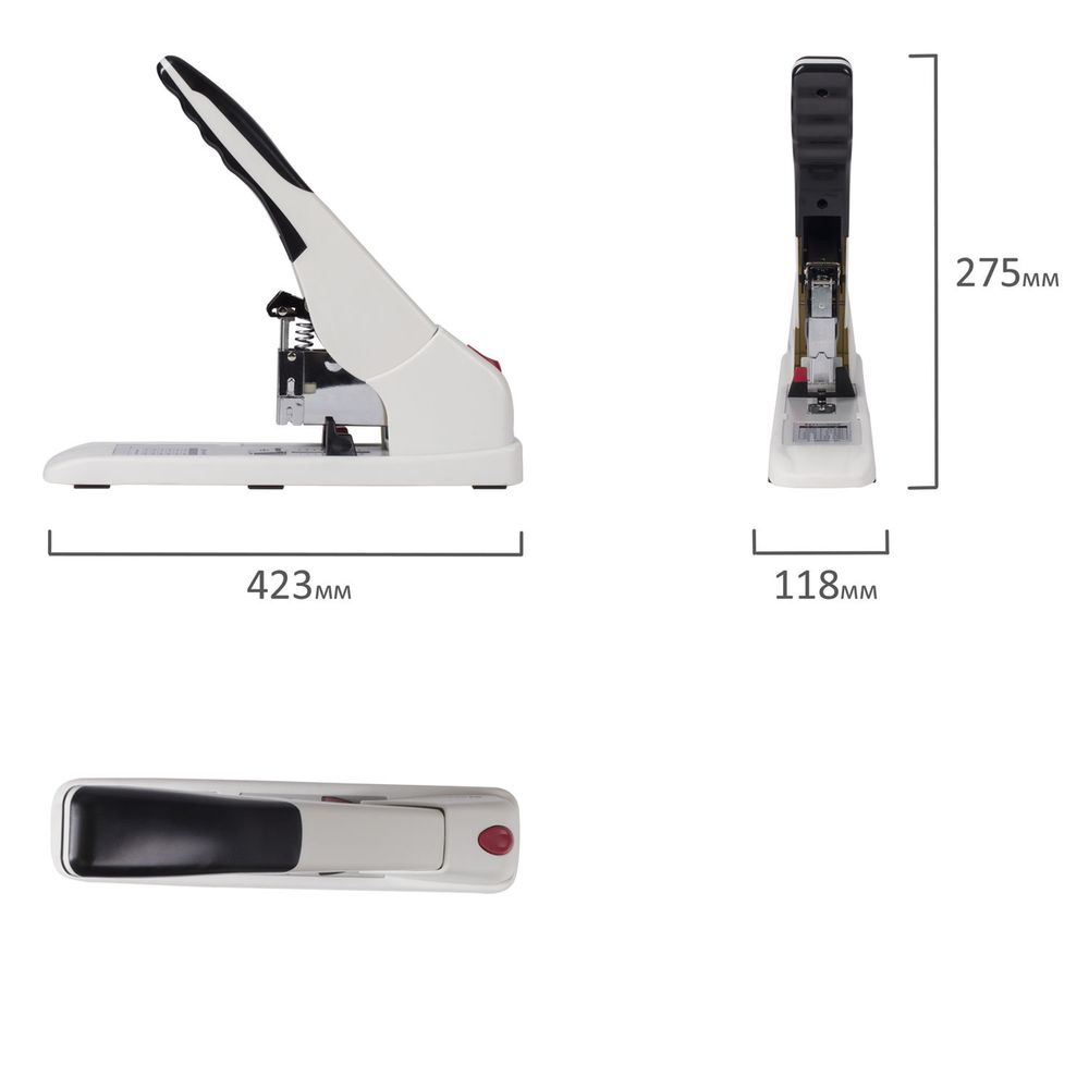 Степлер ЭНЕРГОСБЕРЕГАЮЩИЙ МОЩНЫЙ №24/6-23/17 BRAUBERG "Easy Press", до 120 листов, БЕЗ УСИЛИЙ