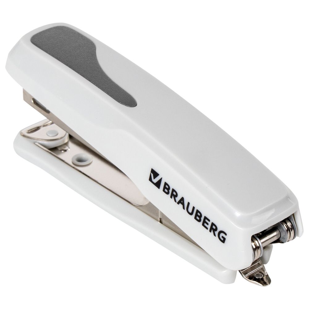 Степлер №10 BRAUBERG "Extra", до 20 листов, антистеплер, серый