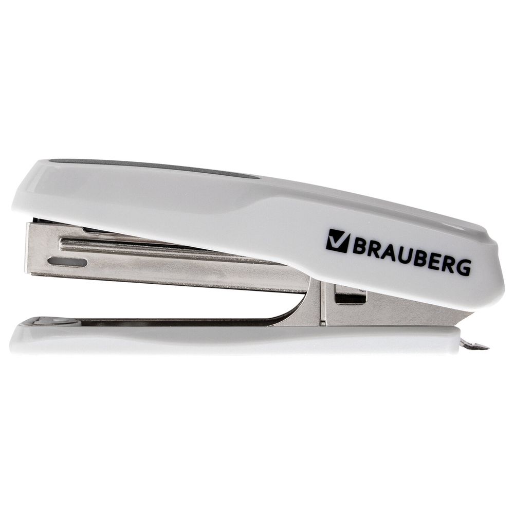 Степлер №10 BRAUBERG "Extra", до 20 листов, антистеплер, серый