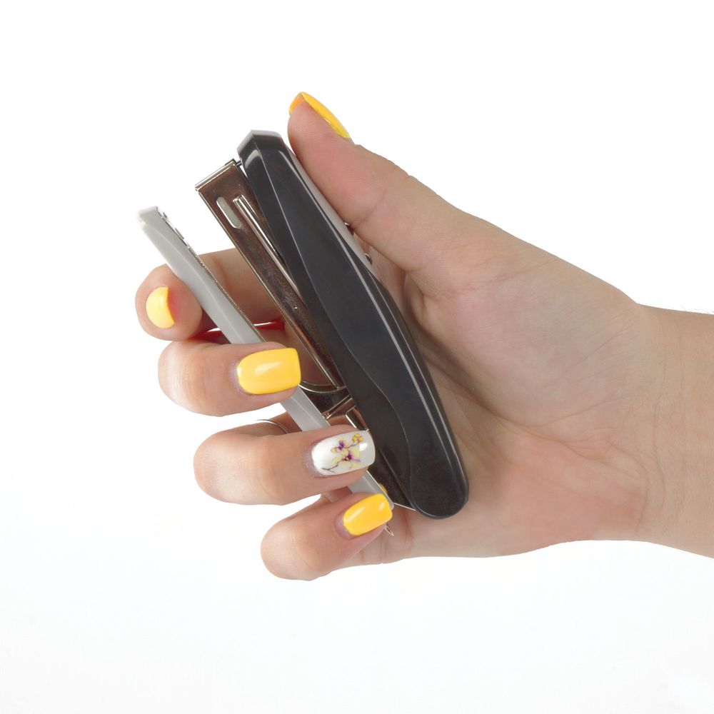 Степлер №10 BRAUBERG "Germanium", до 12 листов, с антистеплером, черный, ГАРАНТИЯ 5 ЛЕТ