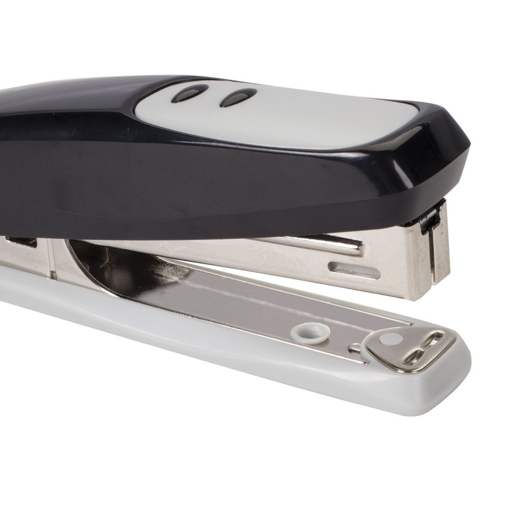 Степлер №10 BRAUBERG "Germanium", до 12 листов, с антистеплером, черный, ГАРАНТИЯ 5 ЛЕТ