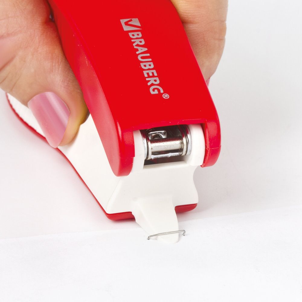 Степлер №10 BRAUBERG "METROPOLIS", до 20 листов, с антистеплером, ассорти