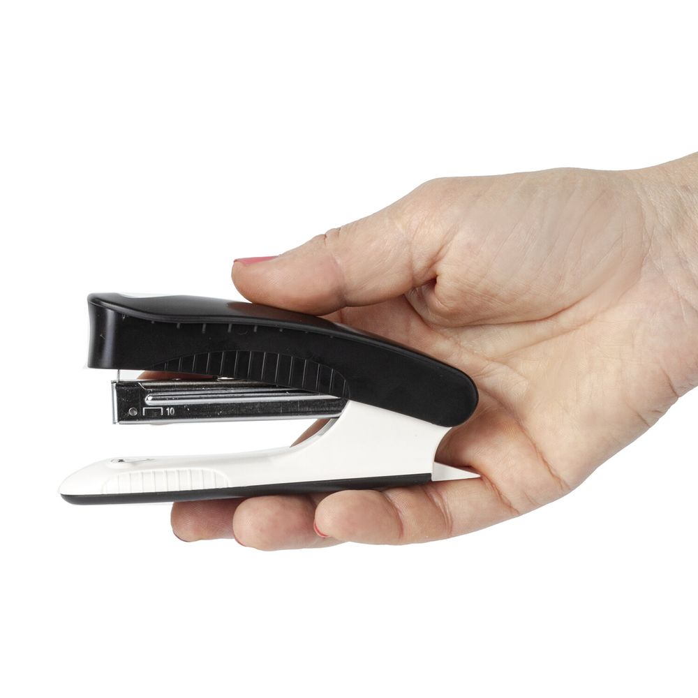 Степлер №10 BRAUBERG "METROPOLIS", до 20 листов, с антистеплером, черный