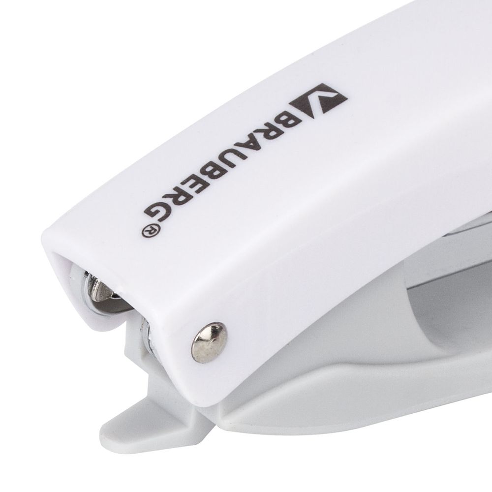 Степлер №10 BRAUBERG "Original", до 12 листов, с антистеплером, белый