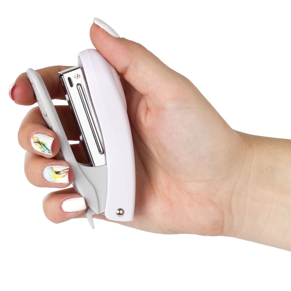 Степлер №10 BRAUBERG "Original", до 12 листов, с антистеплером, белый