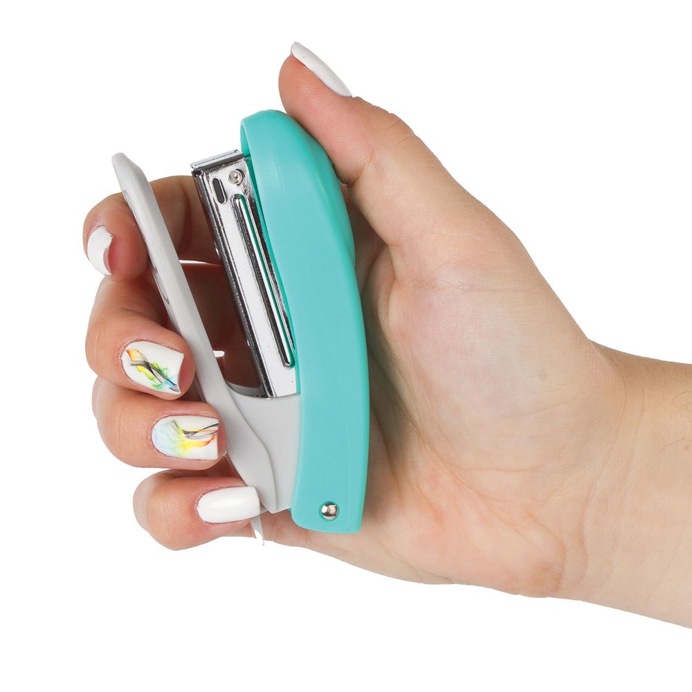 Степлер №10 BRAUBERG "Original", до 12 листов, с антистеплером, бирюзовый