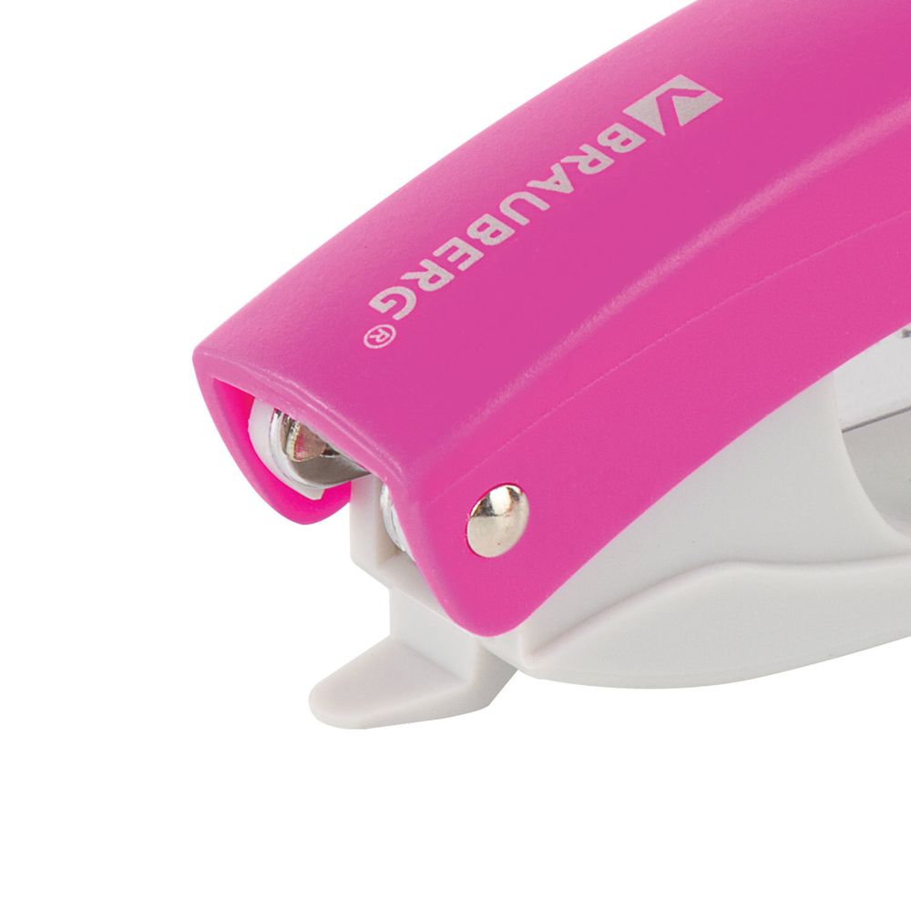 Степлер №10 BRAUBERG "Original", до 12 листов, с антистеплером, розовый