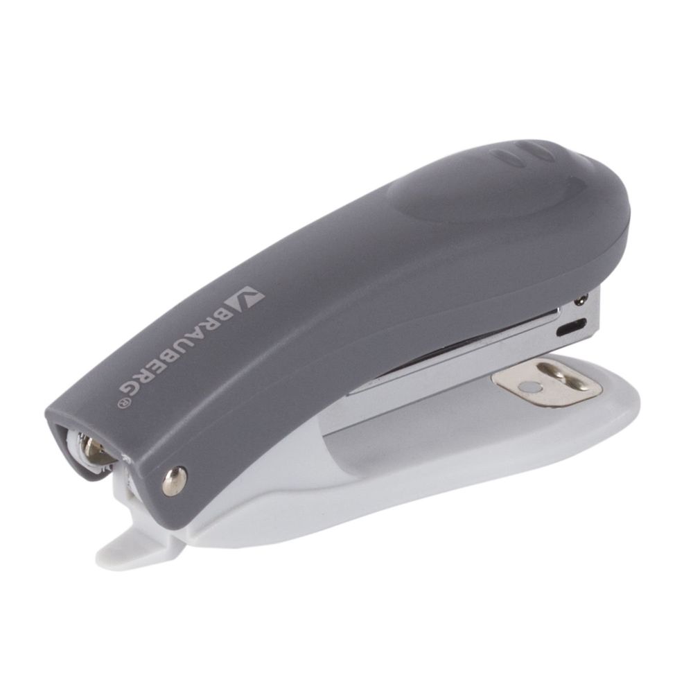 Степлер №10 BRAUBERG "Original", до 12 листов, с антистеплером, серый