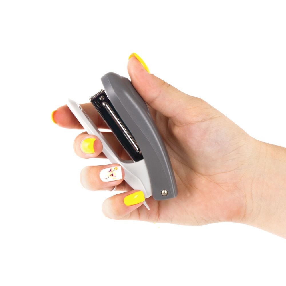 Степлер №10 BRAUBERG "Original", до 12 листов, с антистеплером, серый