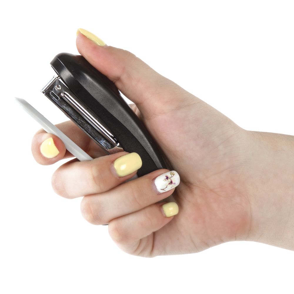 Степлер №10 BRAUBERG "Original", до 12 листов, с антистеплером, черный