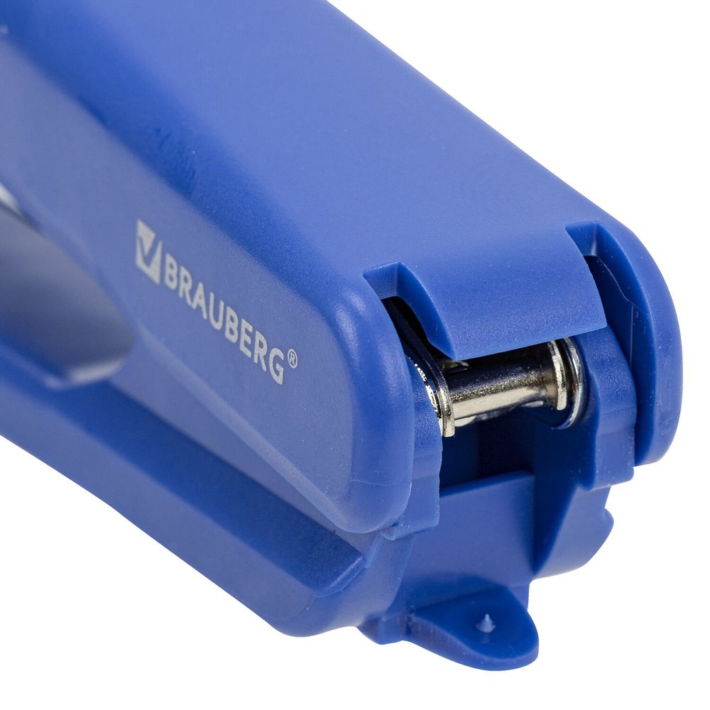 Степлер №10 BRAUBERG "SX-19", до 12 листов, с антистеплером, синий