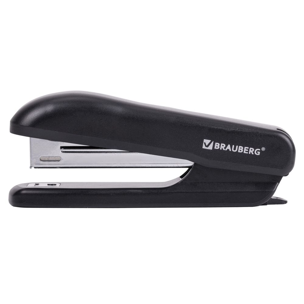 Степлер №10 BRAUBERG "SX-19", до 12 листов, с антистеплером, черный