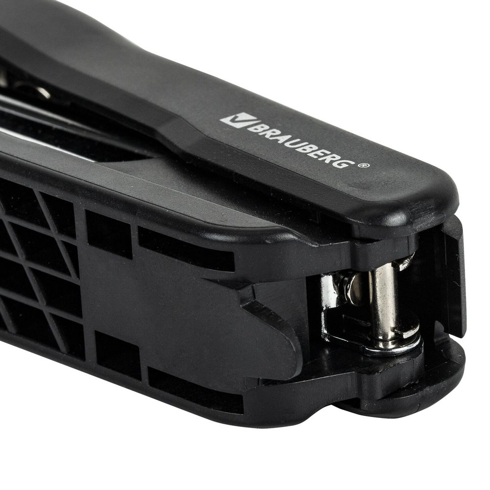 Степлер №10 BRAUBERG "SX-19", до 12 листов, с антистеплером, черный