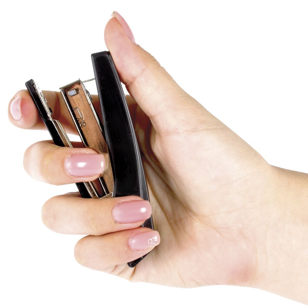 Степлер №10 STAFF "Basic", до 10 листов, с антистеплером, черный