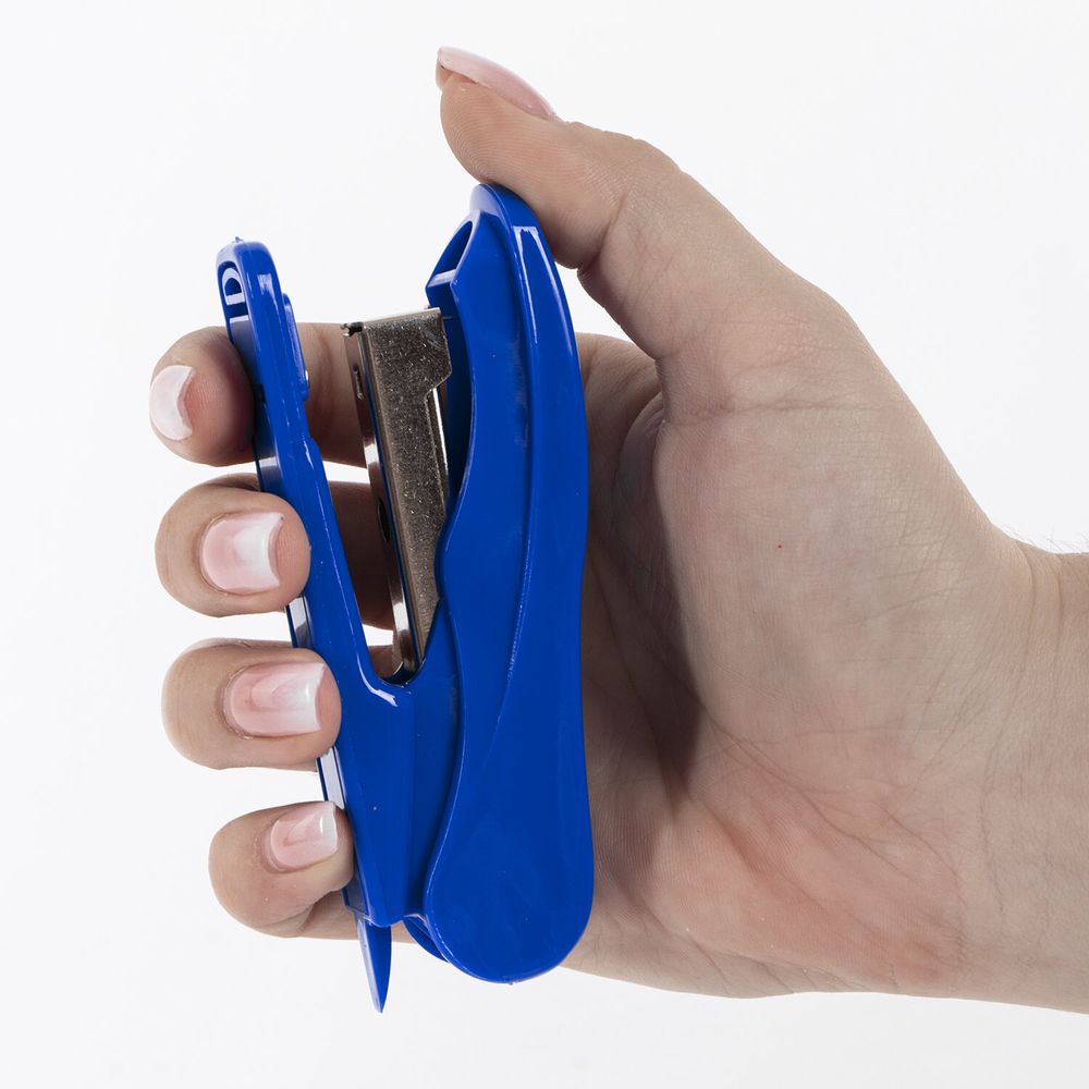 Степлер №10 STAFF "EVERYDAY", до 12 листов, с антистеплером, синий