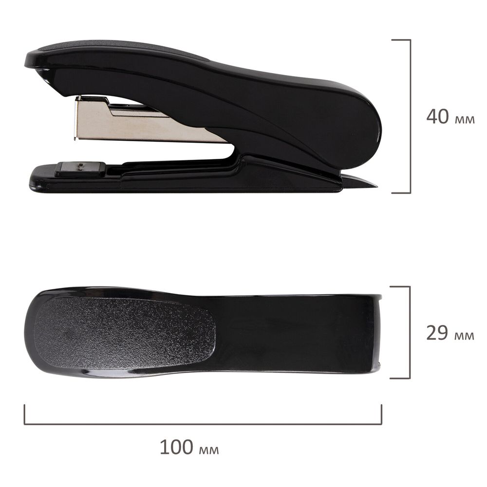 Степлер №10 STAFF "EVERYDAY", до 12 листов, с антистеплером, черный