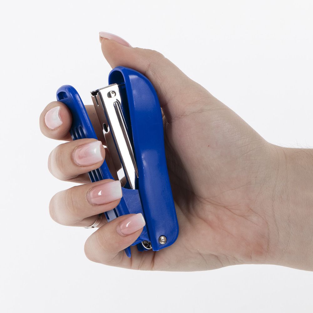 Степлер №10 STAFF "Profit", до 12 листов, с антистеплером, синий