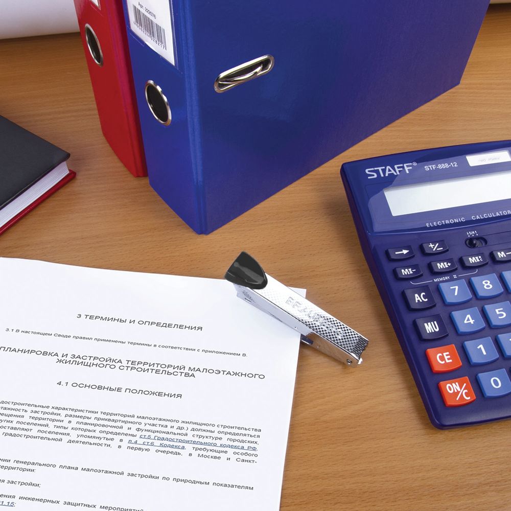 Степлер №10 металлический BRAUBERG "Classic-M", до 15 листов, с антистеплером, черный