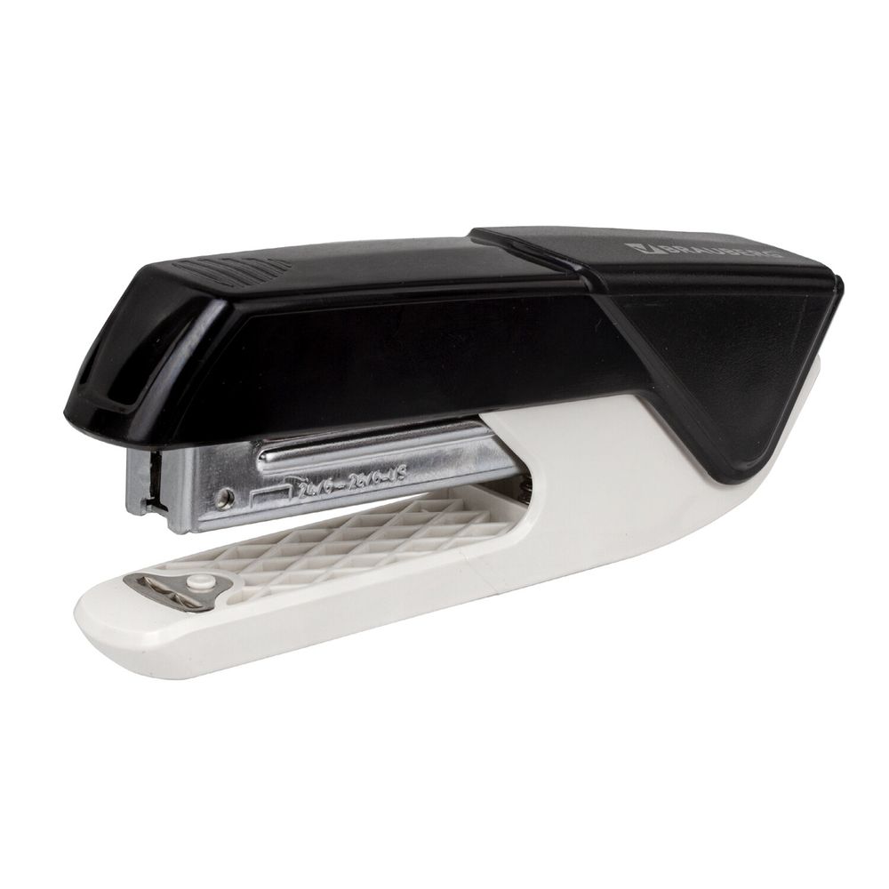 Степлер №24/6, 26/6 BRAUBERG "ADVANCED", до 20 листов, с антистеплером, черный