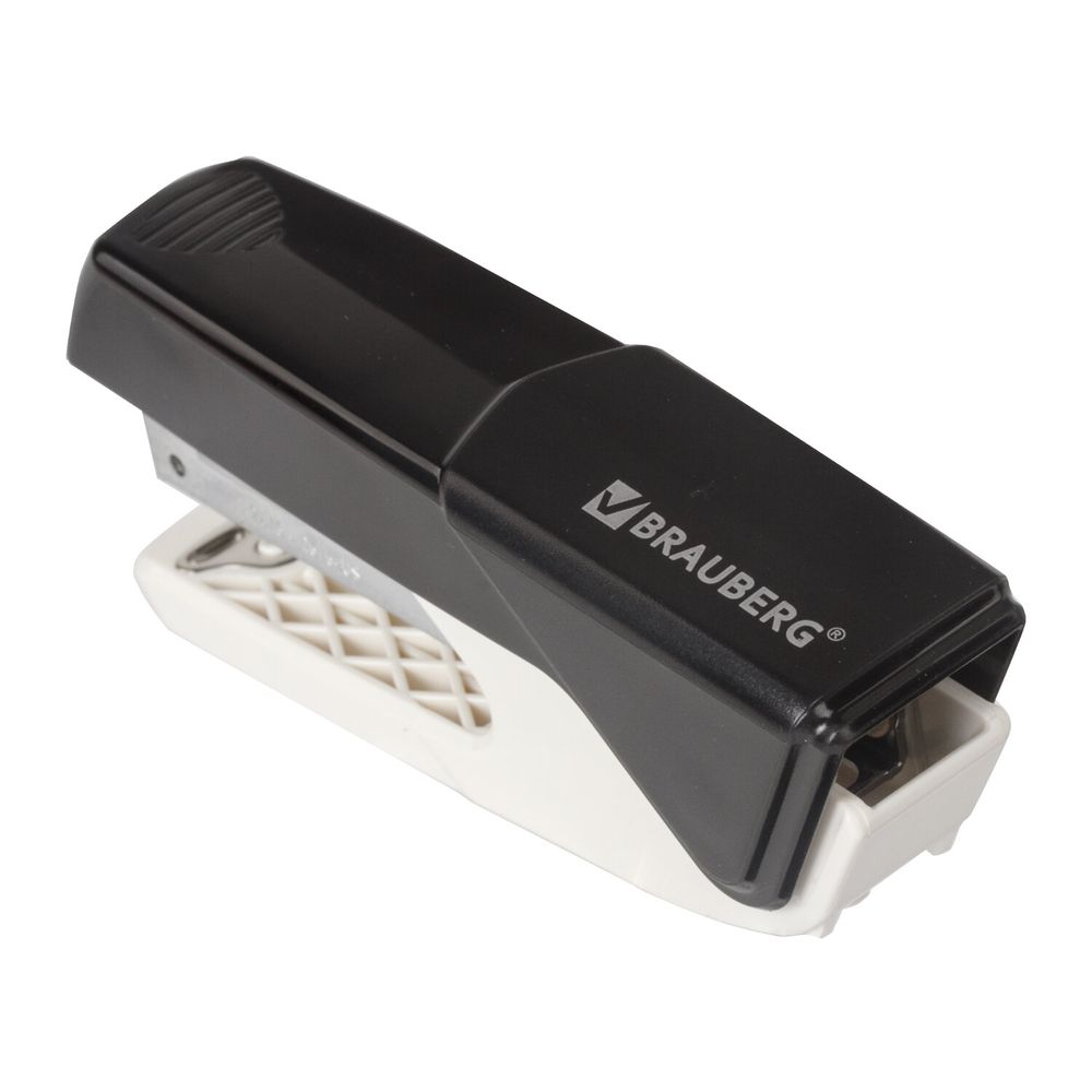 Степлер №24/6, 26/6 BRAUBERG "ADVANCED", до 20 листов, с антистеплером, черный