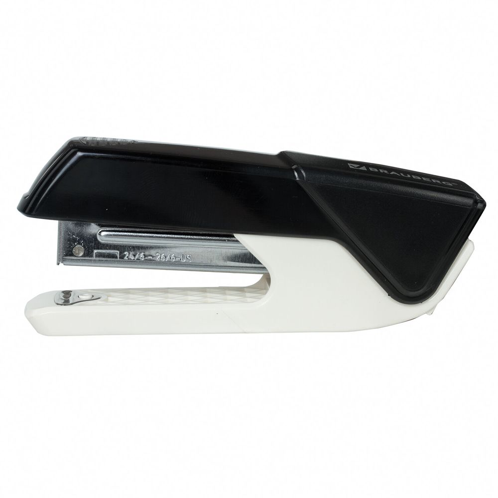 Степлер №24/6, 26/6 BRAUBERG "ADVANCED", до 20 листов, с антистеплером, черный