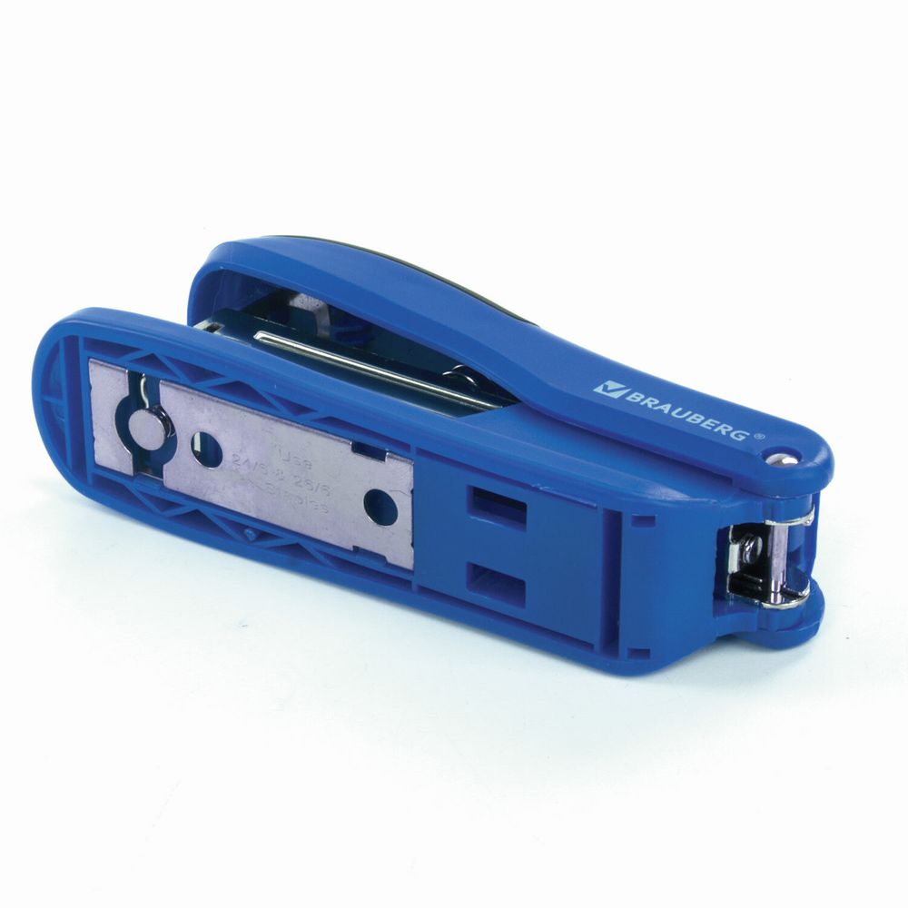 Степлер №24/6, 26/6 BRAUBERG "SX-39", до 25 листов, синий