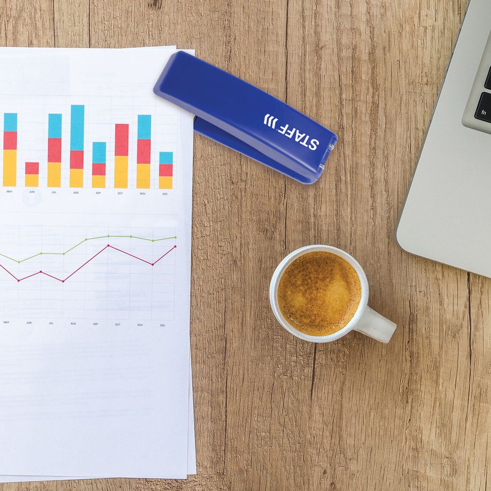 Степлер №24/6, 26/6 STAFF "Basic", до 20 листов, синий