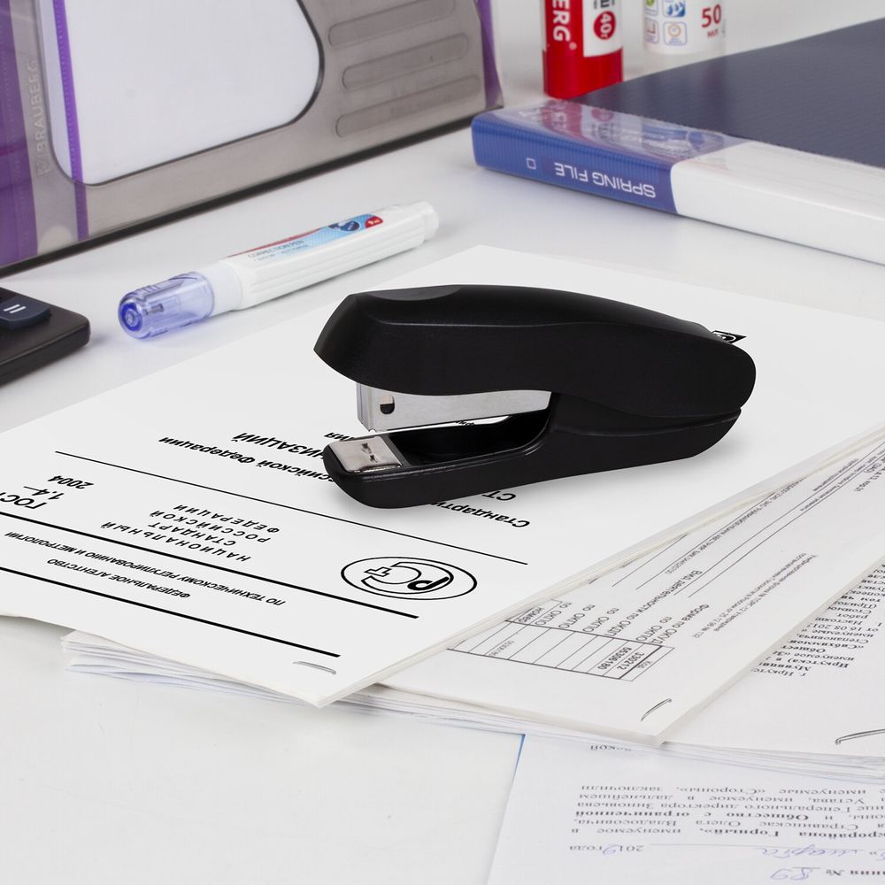 Степлер №24/6, 26/6 STAFF "EVERYDAY", до 20 листов, черный