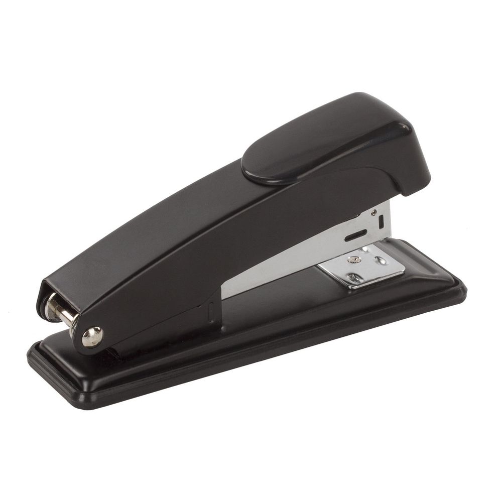 Степлер №24/6, 26/6 металлический BRAUBERG "Office", до 20 листов, черный