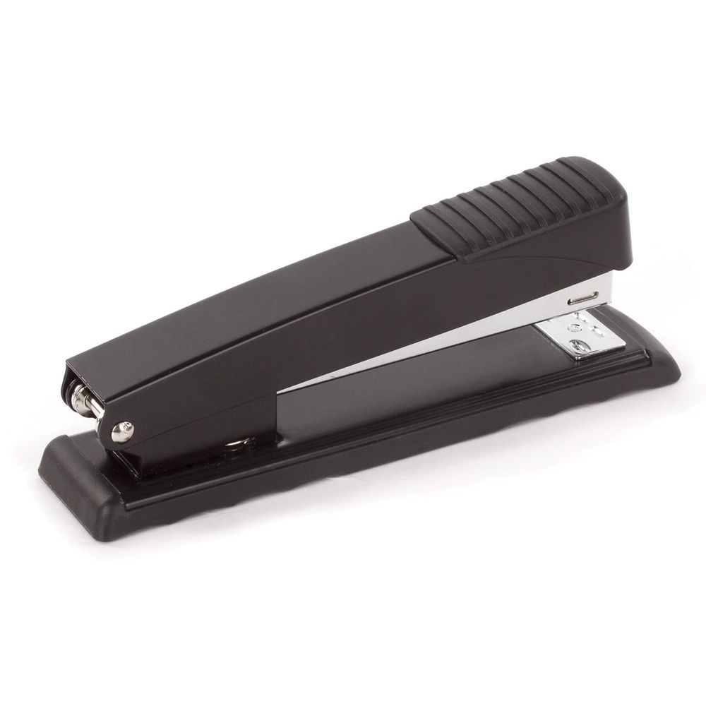 Степлер №24/6, 26/6 металлический BRAUBERG "Office", до 30 листов, полнозагрузочный, черный