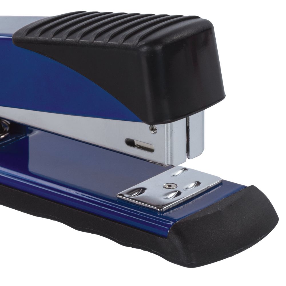 Степлер №24/6, 26/6 металлический BRAUBERG "Office", до 30 листов, синий