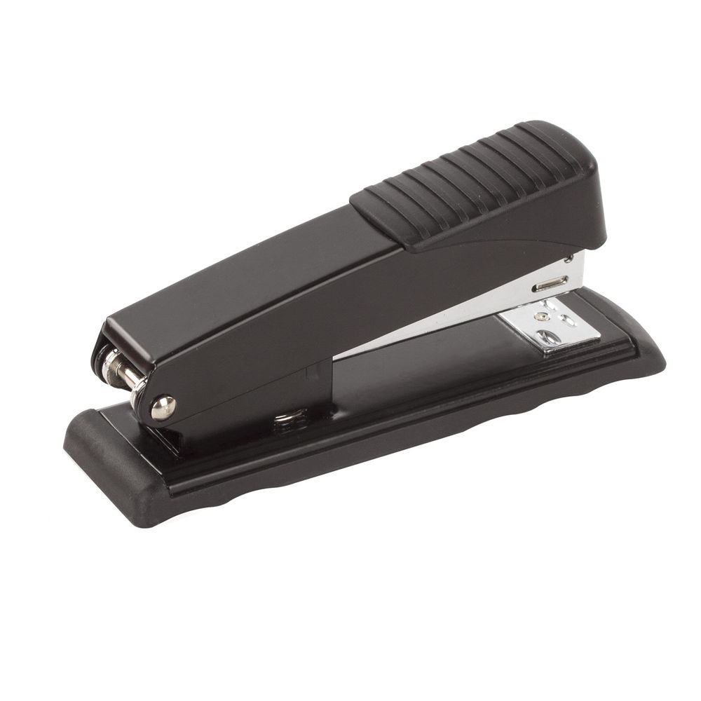 Степлер №24/6, 26/6 металлический BRAUBERG "Office", до 30 листов, черный