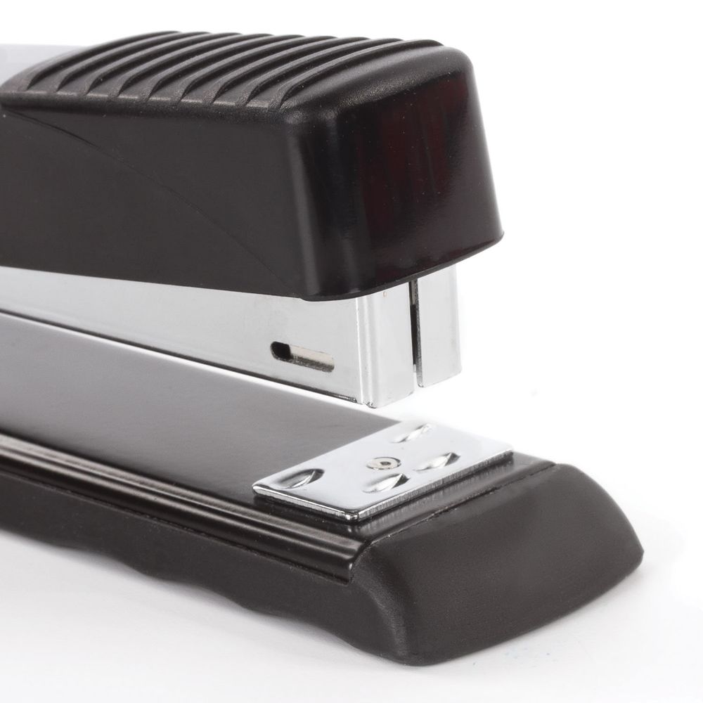 Степлер №24/6, 26/6 металлический BRAUBERG "Office", до 30 листов, черный