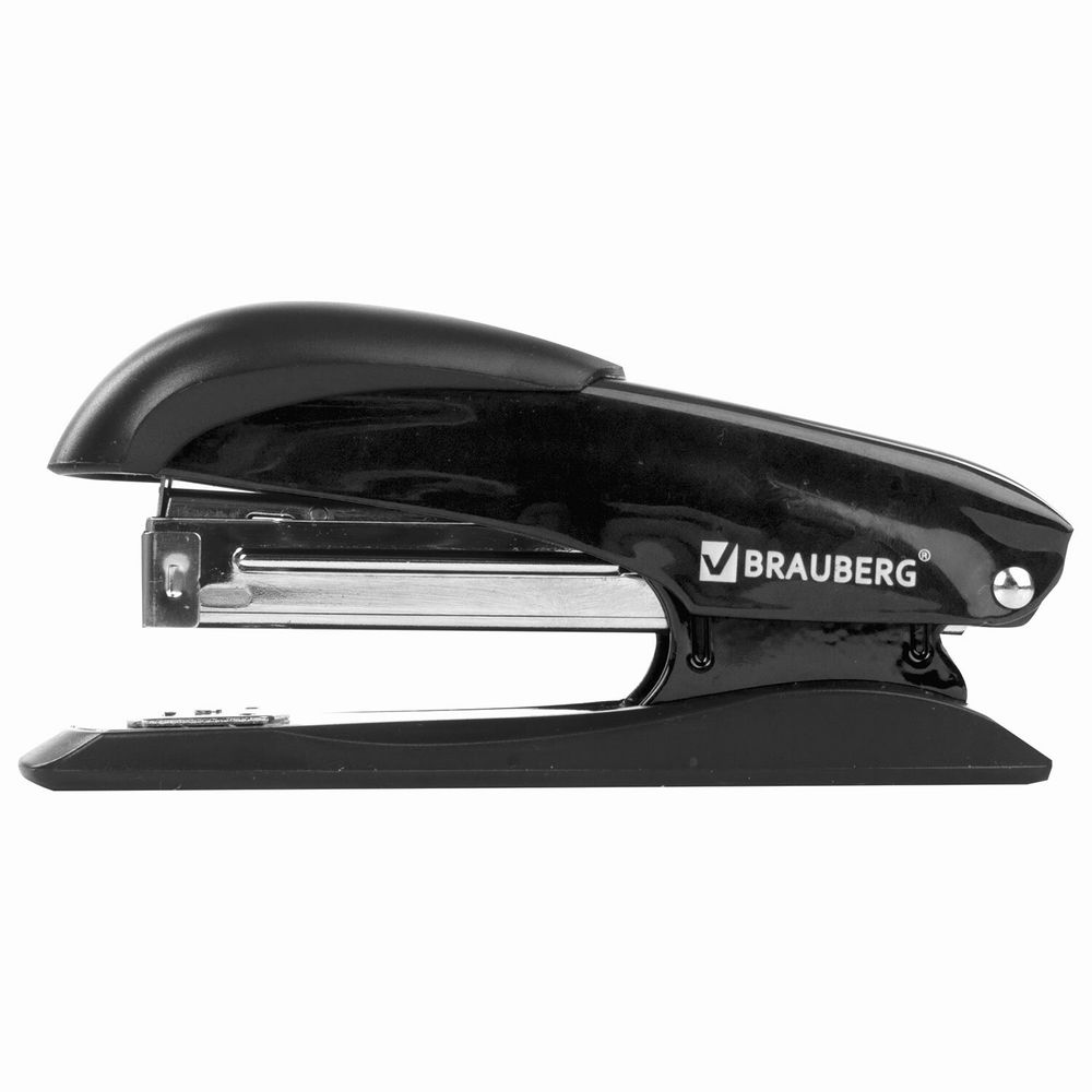 Степлер №24/6, 26/6 металлический BRAUBERG "Office-Expert", до 25 листов, черный