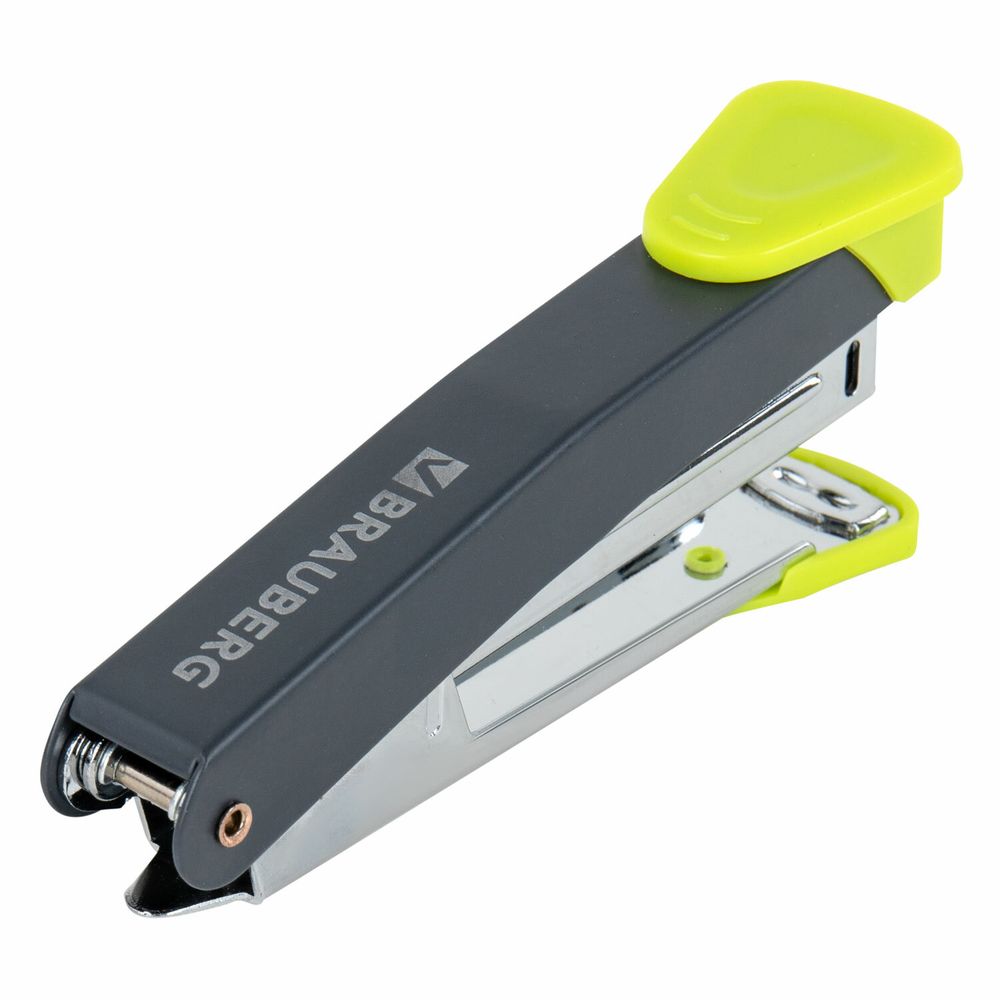 Степлер №10 металлический BRAUBERG "UNIVERSAL GT", до 16 листов, с антистеплером, зеленый