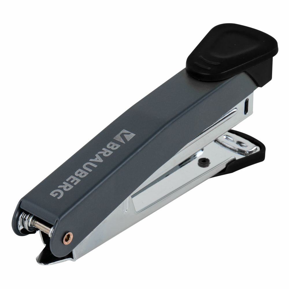 Степлер №10 металлический BRAUBERG "UNIVERSAL GT", до 16 листов, с антистеплером, черный