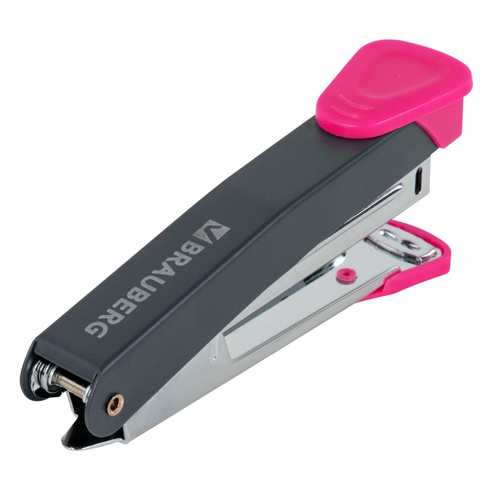 Степлер №10 металлический BRAUBERG "UNIVERSAL GT", до 16 листов,с антистеплером, красный